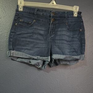 GUC Aeropostale Size 8 High waisted shorty dark blue jean shorts